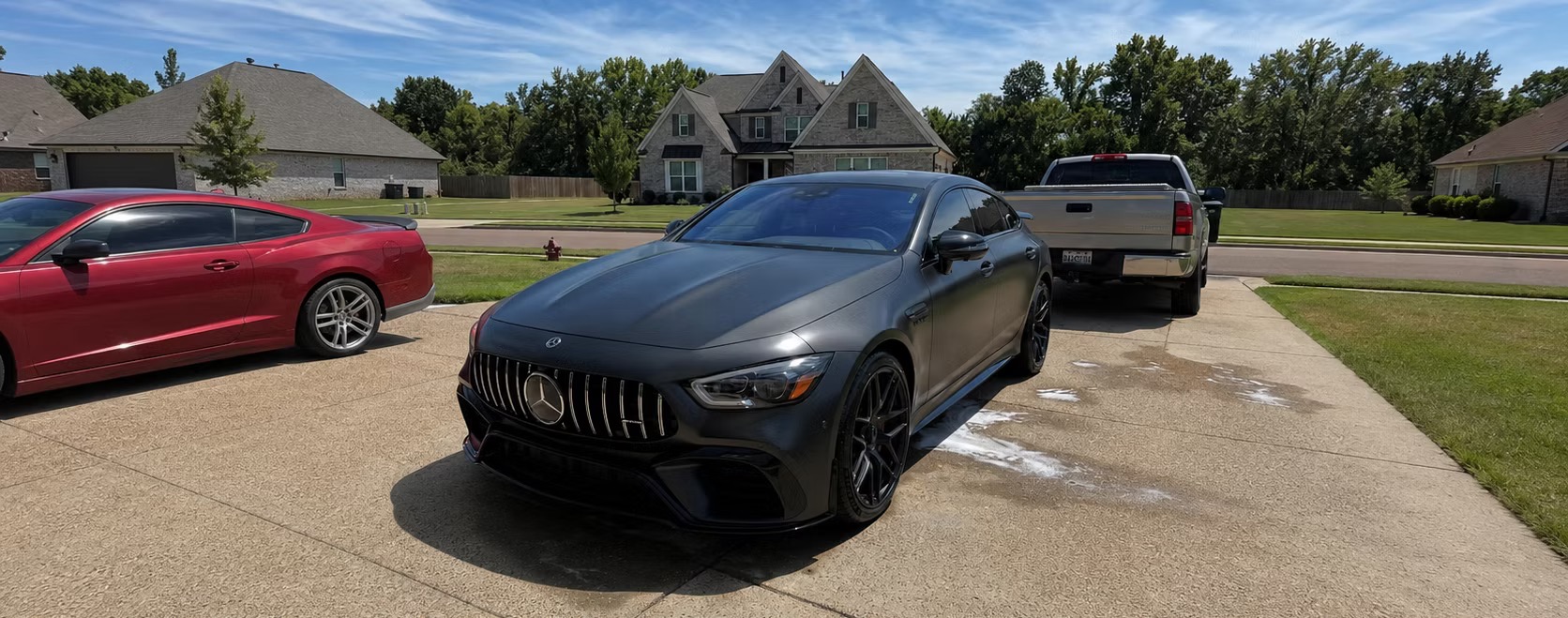 Black Mercedes after mobile detailing